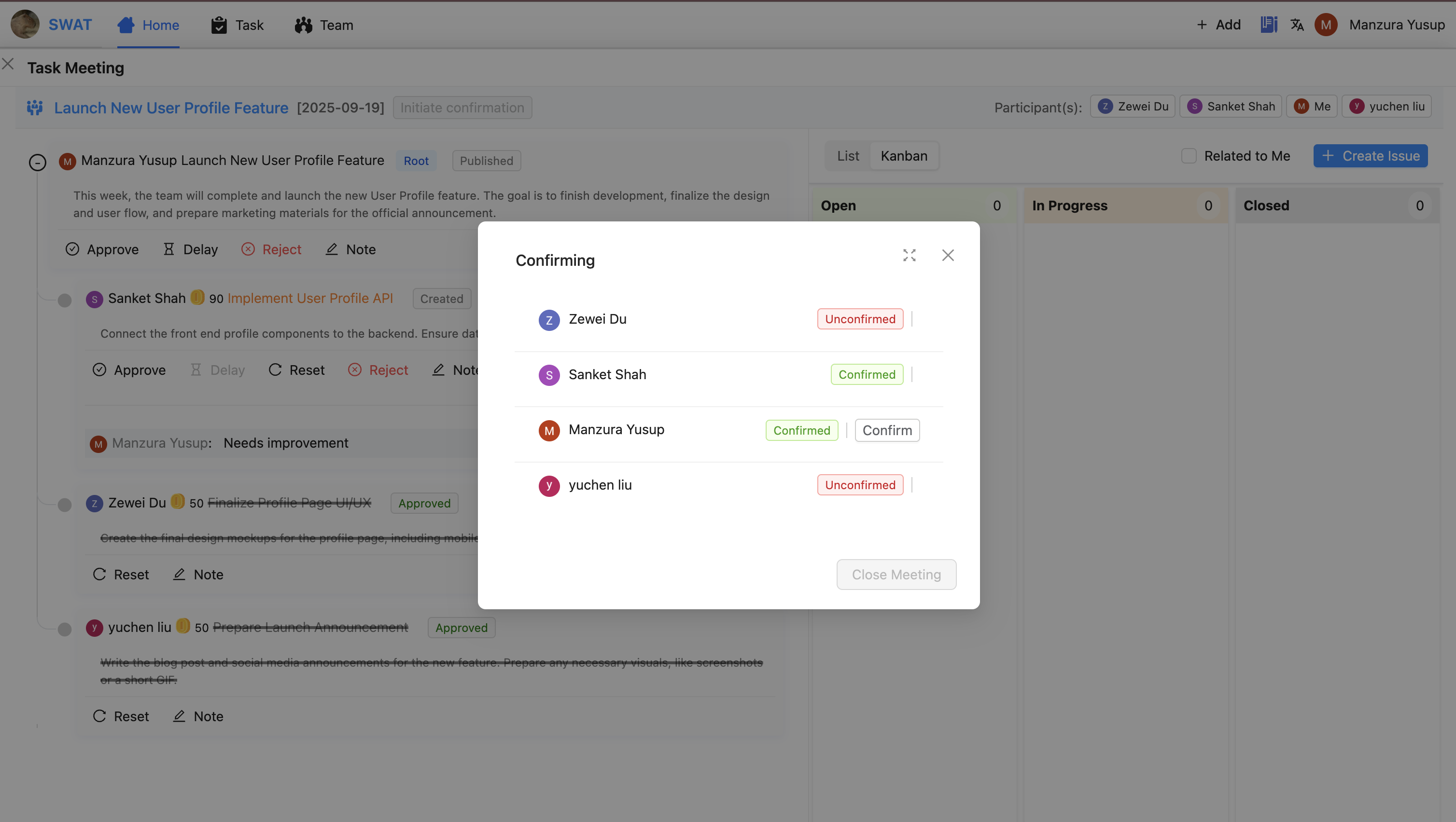 Task-Focused Meetings